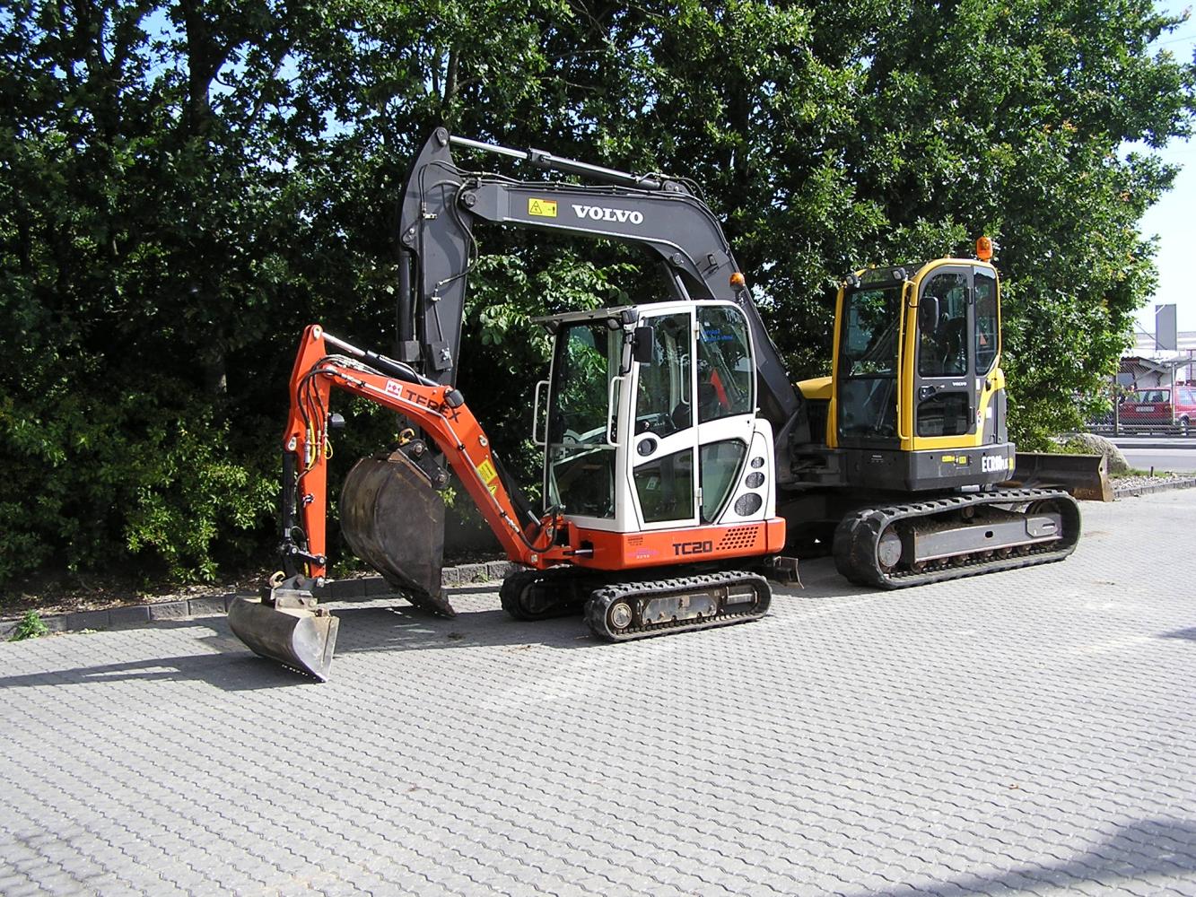 Gravearbejde med gravemaskine